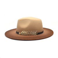 NEW!! Gradient Wide Brim Wool Felt Jazz Fedora Hats