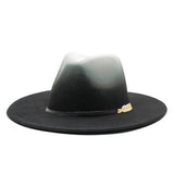 NEW!! Gradient Wide Brim Wool Felt Jazz Fedora Hats