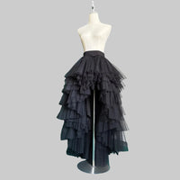 Dramatic Asymmetrical High-Low Tulle Maxi Skirt