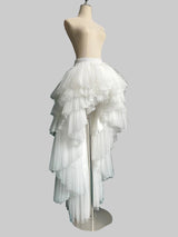 Dramatic Asymmetrical High-Low Tulle Maxi Skirt