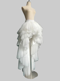 Dramatic Asymmetrical High-Low Tulle Maxi Skirt