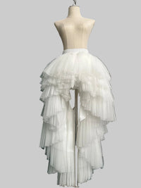 Dramatic Asymmetrical High-Low Tulle Maxi Skirt