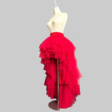 Dramatic Asymmetrical High-Low Tulle Maxi Skirt