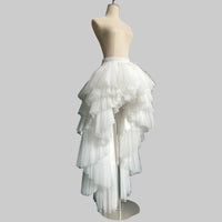Dramatic Asymmetrical High-Low Tulle Maxi Skirt