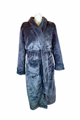 Ladies Premium Plush Dressing Gown Graphite Grey