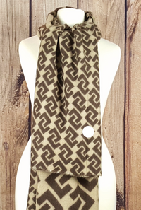 Luxury Soft Reversible Scarf - Beige Geo